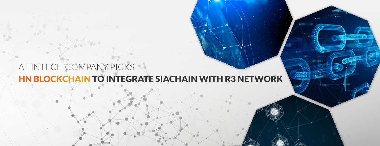 A fintech company picks hn blockchain to integrate siachain with R3 network